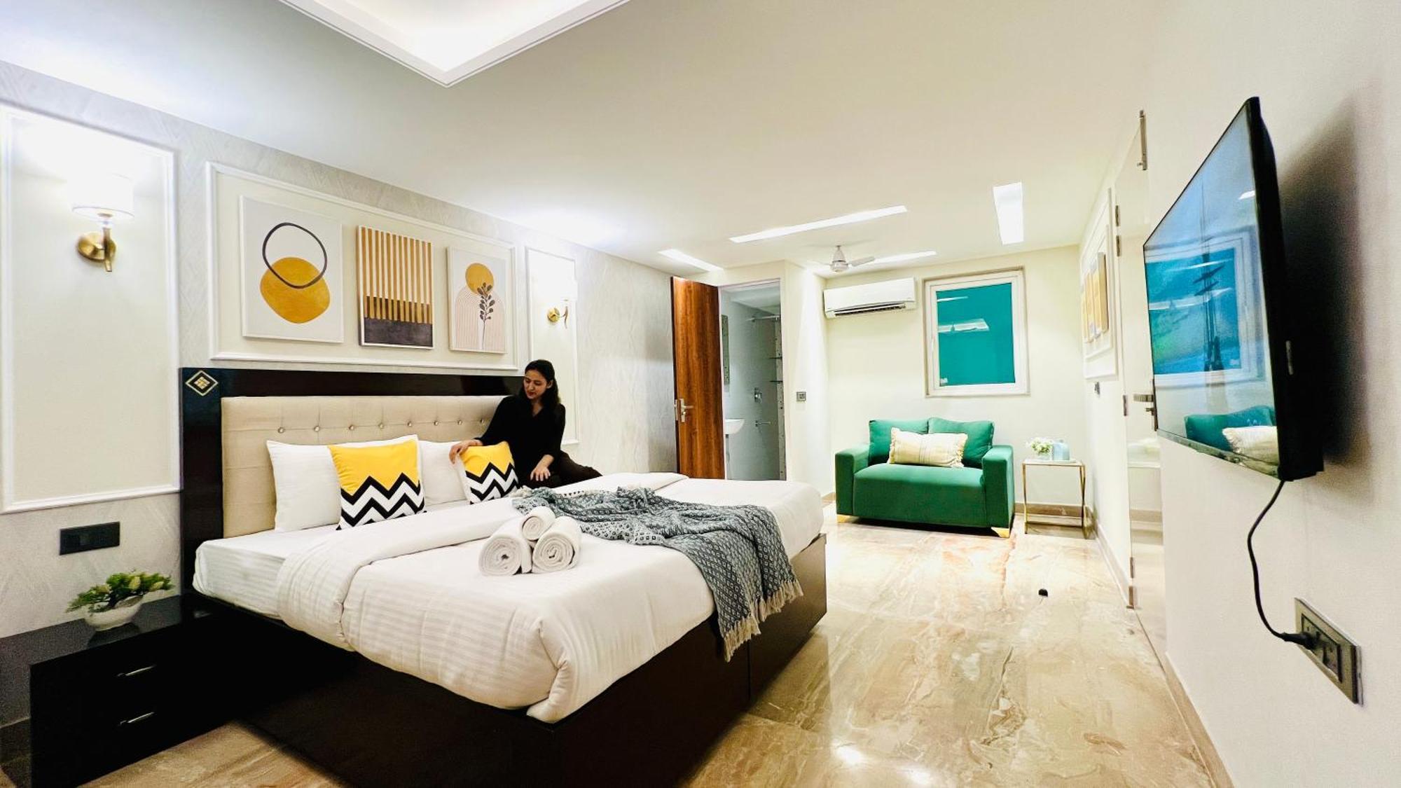 Zen Suites Gurgaon - Luxe Stays Collection חדר תמונה